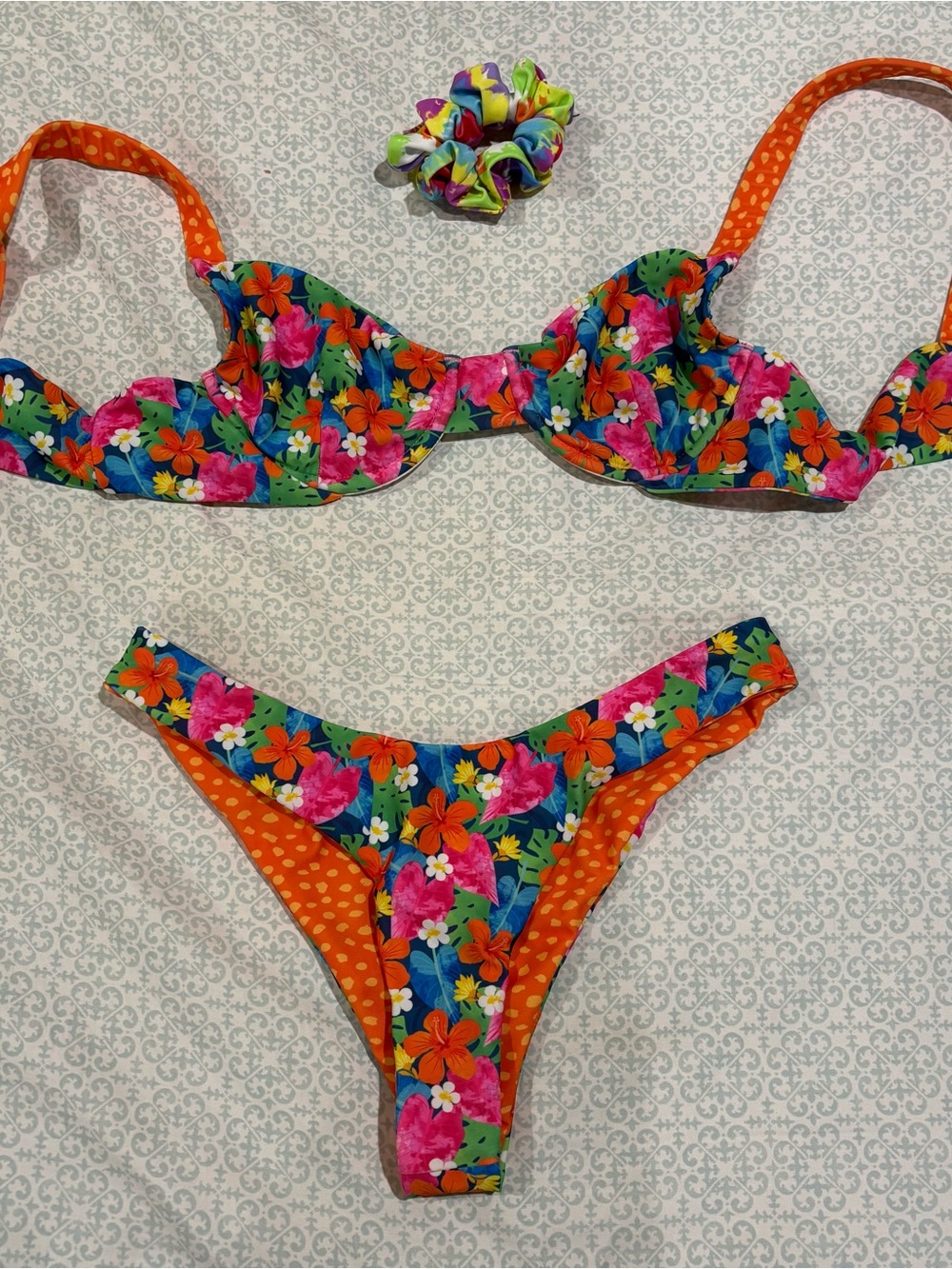Moana Small Floral Two-Piece Swim Set in Multicolor